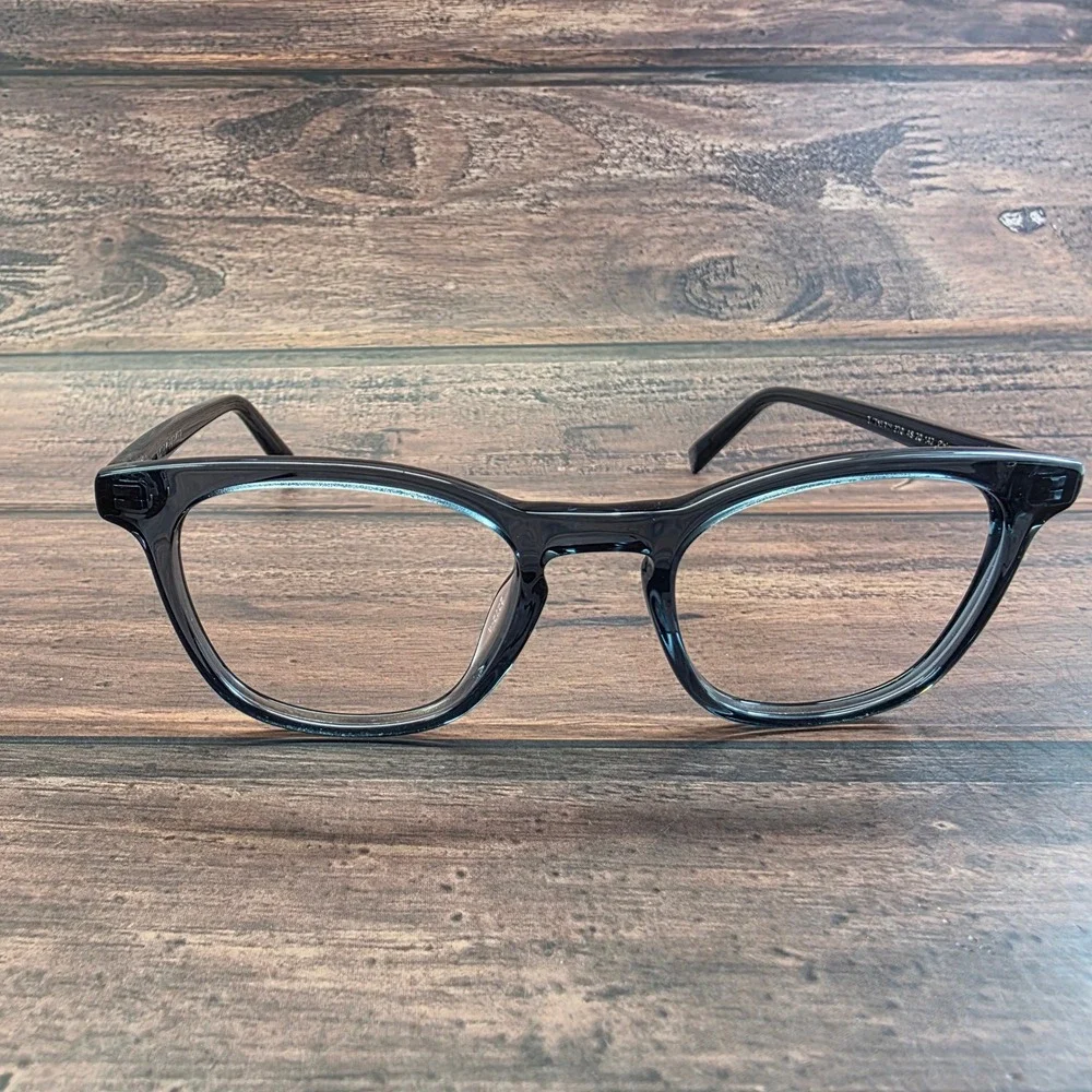 Warby Parker Turner Eyeglasses Carbon Grey Black Frames 48-20-142 W 370